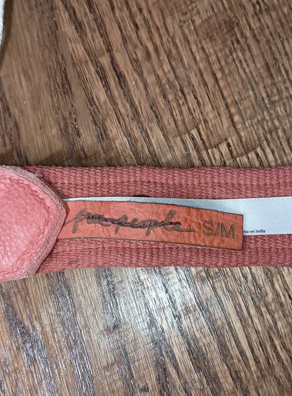 Free People Rose Pink Grommet Canvas Belt women's Small / Medium